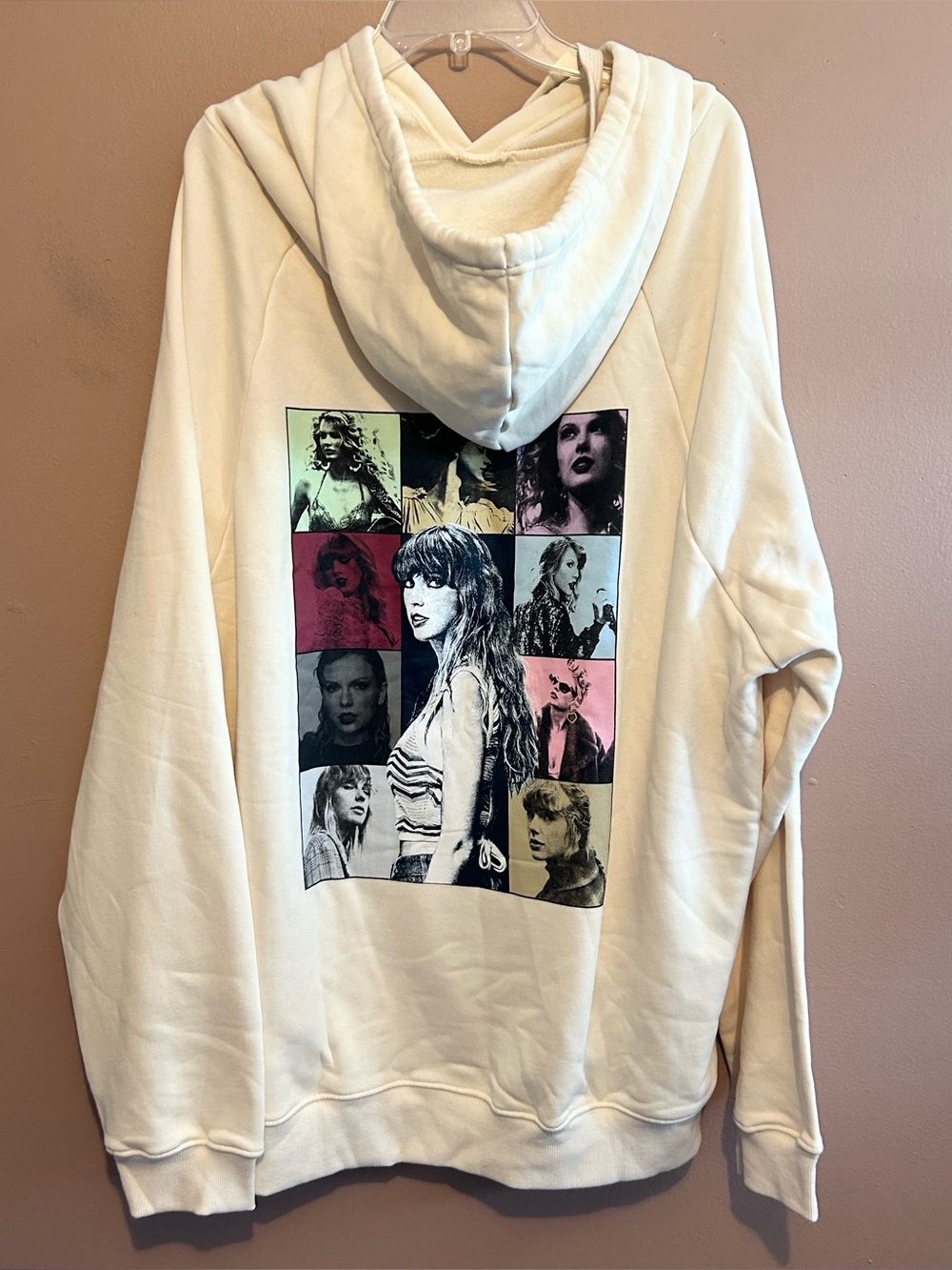 Taylor Swift 3XL The Eras Tour Cream Beige Hoodie Women Sweatshirt Plus Size